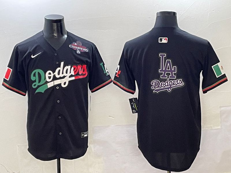 Men Los Angeles Dodgers Blank Black Mexico Second generation Nike 2025 MLB Jersey style 20